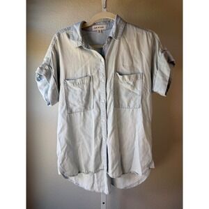 Cloth &‎ Stone Light Wash Chambray Button Down Shirt Women's Size S
